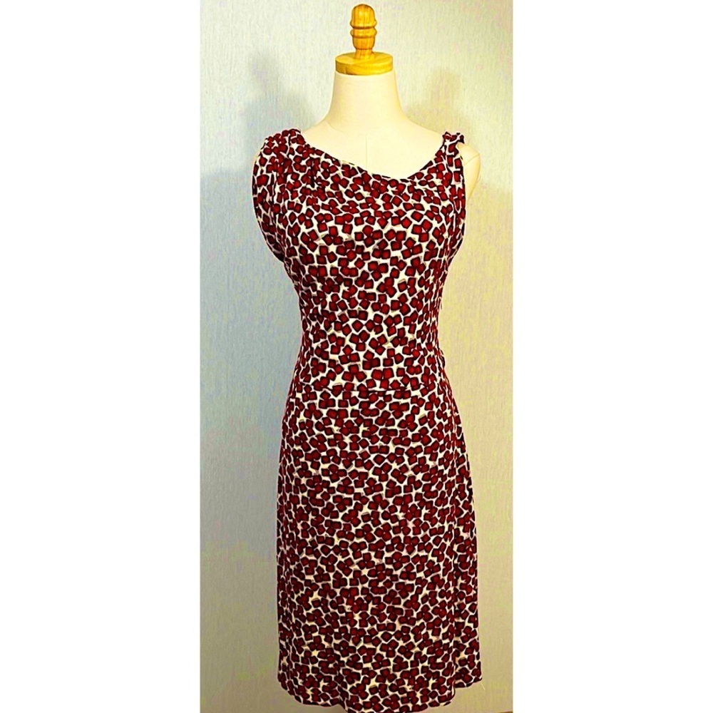 Mng By Mango Cream Red Cube Asymmetrical Shift St… - image 3